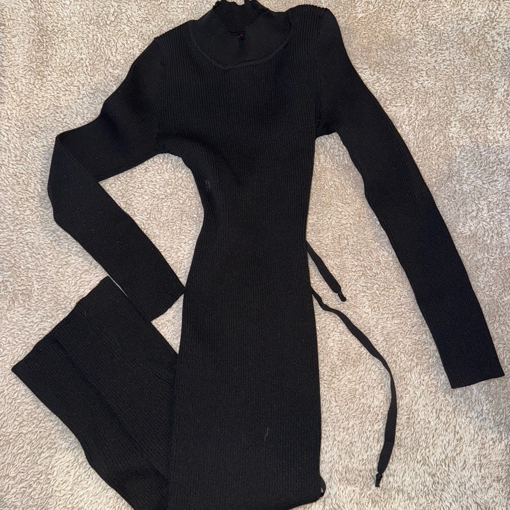 Elegant Black Knit Dress